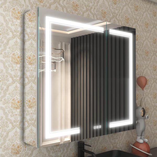 Lighted Bathroom Medicine Cabinet With Backlit Mirror