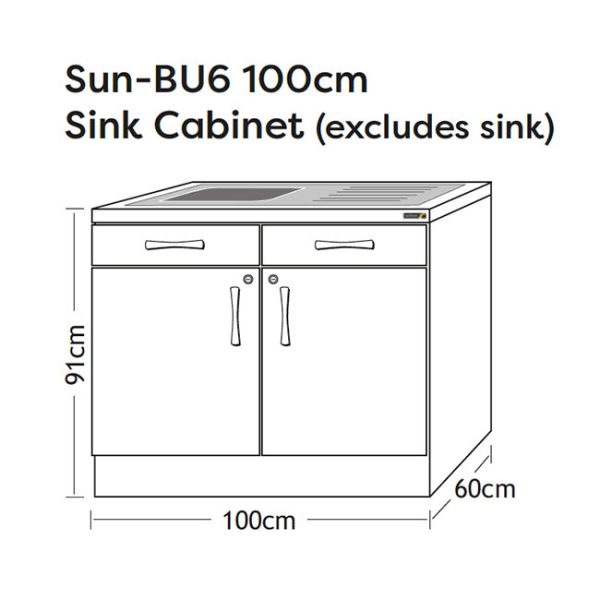 16B 6 Sink Cabinet Excluding Sinks And Taps