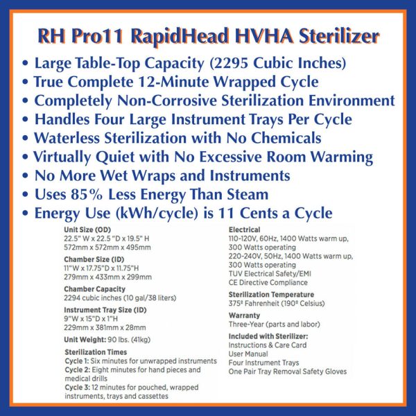 Cpac Rh-Pro11 High-Velocity Hot Air Sterilizer 110V-120V