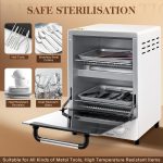 12L High Temperature Cleaning Box, Multifunctional Large Sterilizer Box for Beauty Barber Tools, 110V Adjustable Dry Box with Temp Control, Nail Tool Sterilizer Cabinet Box with 2 Stainsteel Tray