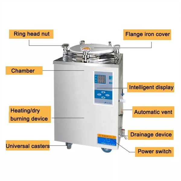 35L Vertical Pressure Steam Autoclave Sterilizer Led Display Automation 105-134℃