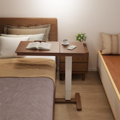 Overbed Bedside Table with Wheels