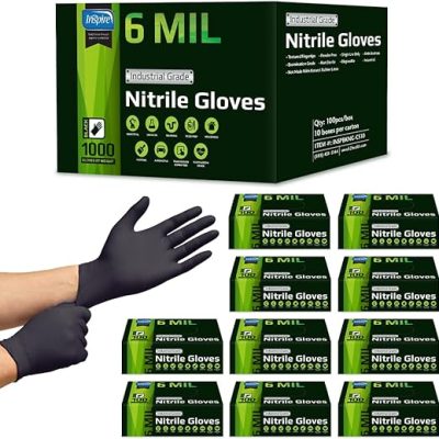 Stretch Nitrile Black Gloves