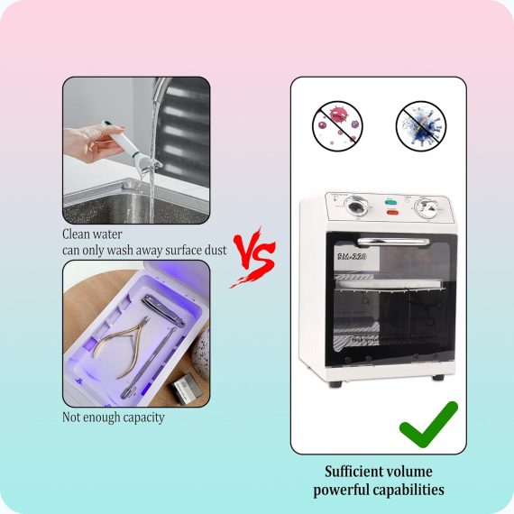 High Temperature Sterilizer, 8L Large Capacity Dry Heat Sterilizer, Max. Temperature 220℃, With Temperature Control & Timer, For Hair Salon Spa Nail Salon, Tool Sterilizer