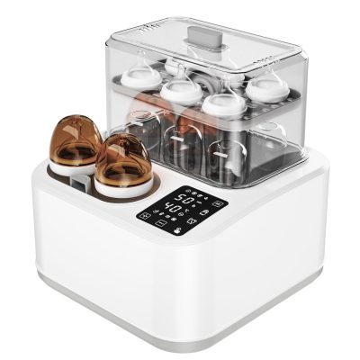 Baby Bottle Sanitizer and Dryer 8-in-1 Electric Steamer Bottle Sanitizer Fast Bottle Warmer Timer Breastmilk Formula Sanitizer Accurate Temperature Adjustment 24 Hours Storage