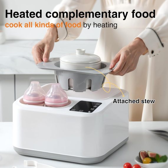 Baby Bottle Sanitizer and Dryer 8-in-1 Electric Steamer Bottle Sanitizer Fast Bottle Warmer Timer Breastmilk Formula Sanitizer Accurate Temperature Adjustment 24 Hours Storage