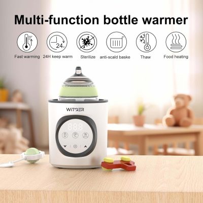 8-in-1 Baby Bottle Warmer and Sterilizer - Fast Heating, Accurate Temperature Control, BPA-Free, Defrosting, Food Heating, and Constant Temperature Maintenance.