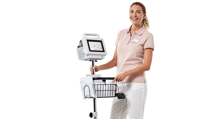 Rolling stand with basket