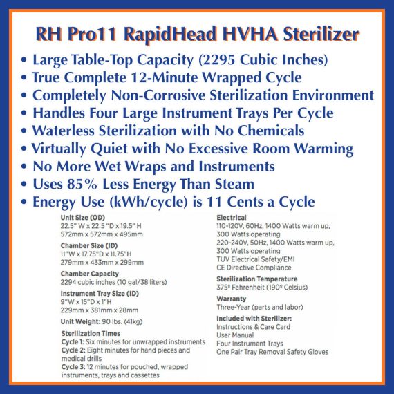 CPAC RH-Pro11 High-Velocity Hot Air Sterilizer 110V-120V