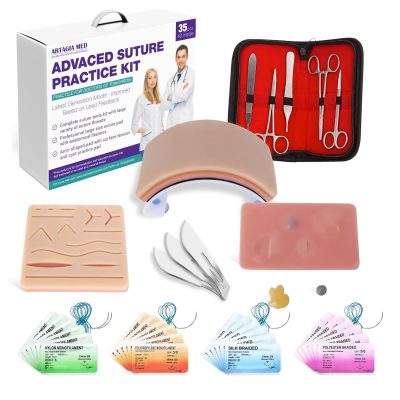 medical practice kit, suture training kit, medical student supplies, advanced suture kit, suture practice model, surgical training tools, complete suture set, medical education tools, suture pad kit, surgical simulation kit, suture practice equipment, medical skills training, suture thread kit, medical training model, suture practice supplies