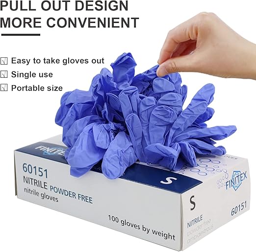 Ice Blue Nitrile Exam Gloves