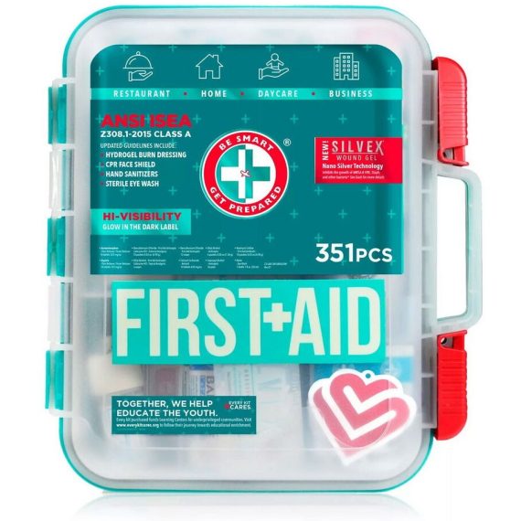 351 pc Emergency First Aid Kit, Home First Aid Kit, Workplace First Aid Kit, OSHA Compliant, ANSI Compliant, Wall Mountable First Aid Kit, Emergency Supplies, Medical Kit, Safety Kit, Office First Aid, Home Emergency Kit, First Aid Case, Emergency Preparedness, Workplace Safety, First Aid for Office, First Aid for Home